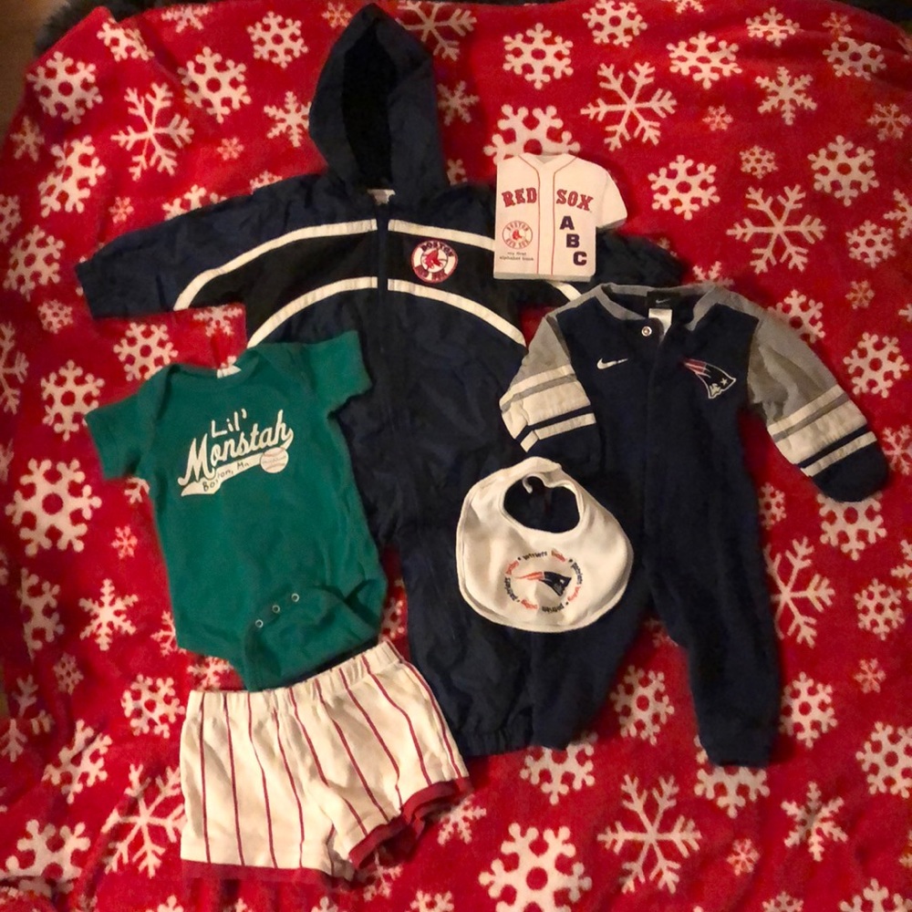 Baby Boston Red Sox & Patriots Clothes